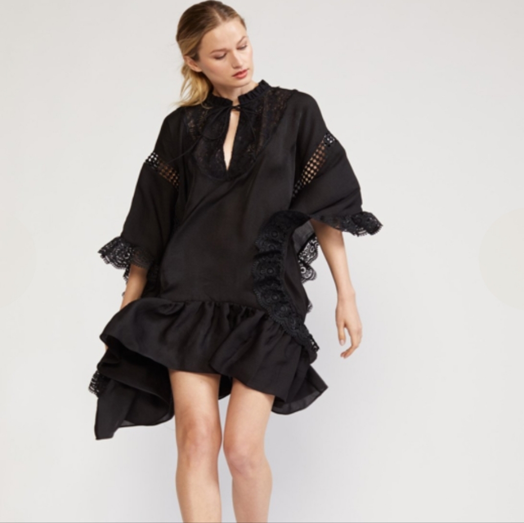 Cynthia Rowley Lace Trim Kaftan Dress